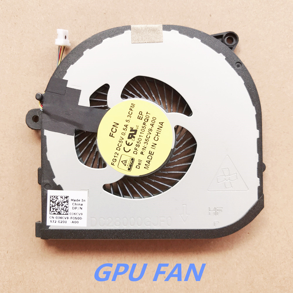 Neue Laptop CPU gpu kühler für Dell XPS 15 9550 Kühler Fan 0RVTXY 036CV9 DFS501105PR0T FG11 DFS501105PQ0T FG12 kühlung Fan