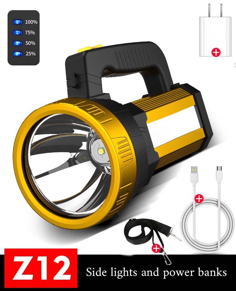 10W Flashlight Lantern Waterproof Rechargeable Camping light Battery LED Portable Lighting Fishing lamp USB 18650