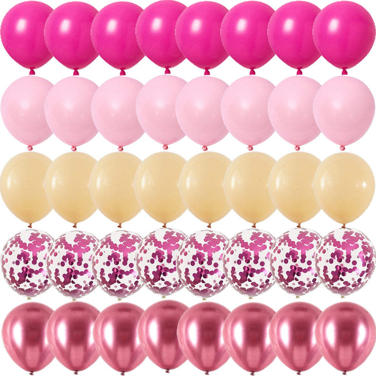 40PCS Rose Pink Metal Latex Bar Confetti Balloons Wedding Decorations Matte Globos Birthday Girl kidParty Decorations Year: DEEP BLUE