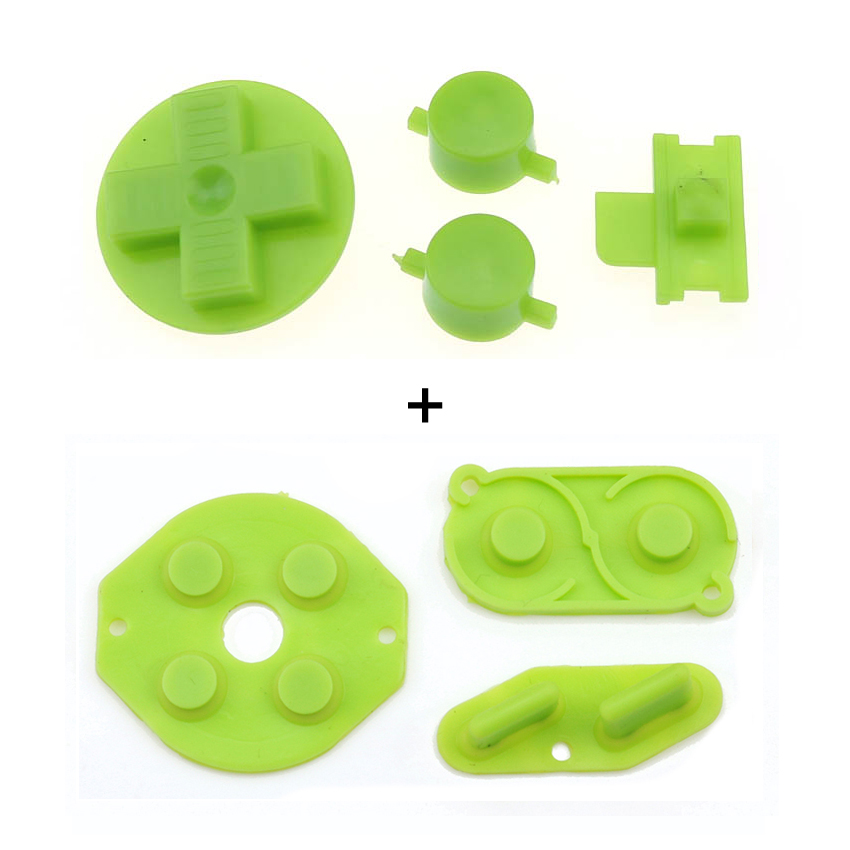 YuXi Rubber Conductive Button A B D pad Silicone Start Select Keypad & DIY Buttons Set For Gameboy Classic GB Repair parts: Green