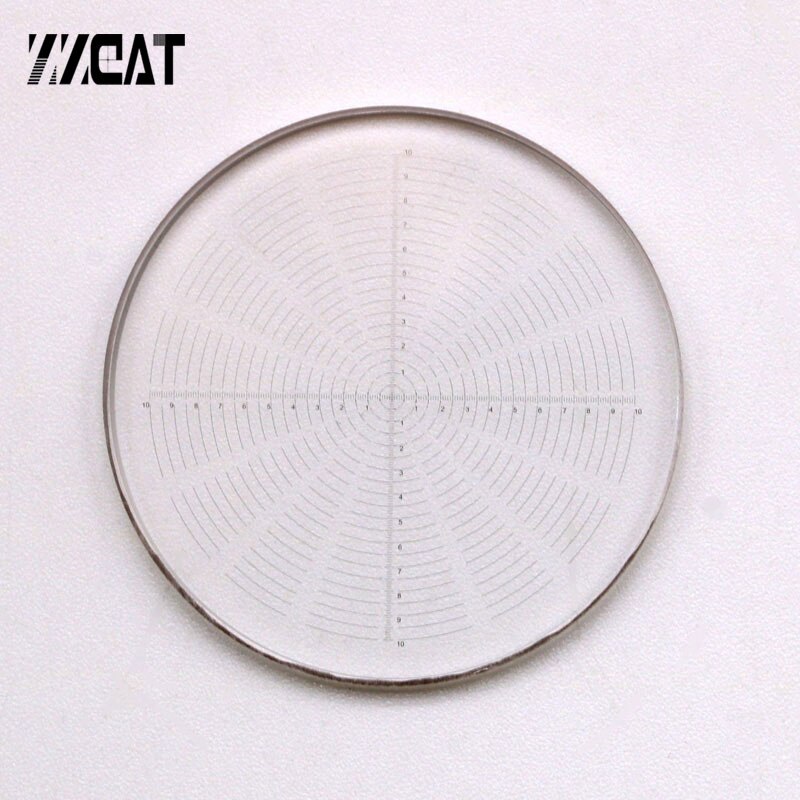 913 DIV 0.1mm 0.5mm Circle Calibration Slide Eyepiece Graticule Measuring Glass Concentric Circle Micrometer