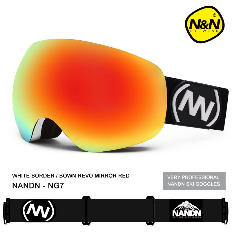 Professionelle Männer Frauen Ski Brille 2 Doppel Objektiv Anti-Nebel groß Sphärische Ski Brille Schnee Brille: Farbe 7