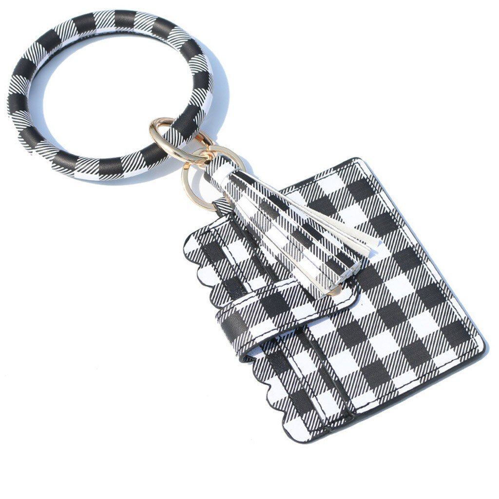 Grote Armband Sleutelhanger Kaart Mode Multifunctionele Pu Lederen Telefoon Portemonnee Houder Kwastje Bangle Key Ring Wristban Met Portemonnee d3: I