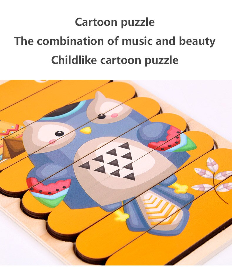 Popular Children's Puzzles Montessori Toy Educational Enlightenment Animal Car Wooden Puzzles Children's Toys Kids
