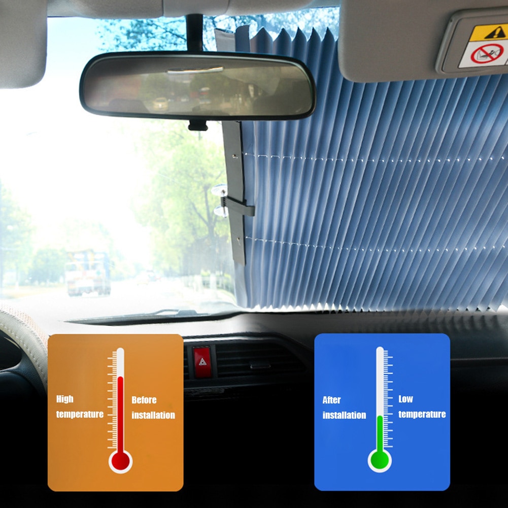 Auto Retractable Car Windshield Sun Shade Anti UV Windscreen Curtain Sunshade for Summer
