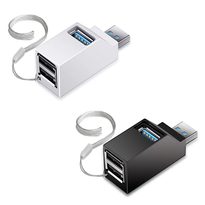 Mini 3-Port USB 3.0 Hub High-Speed Data Transfer Splitter and Adapter for PC Laptops and Desktops