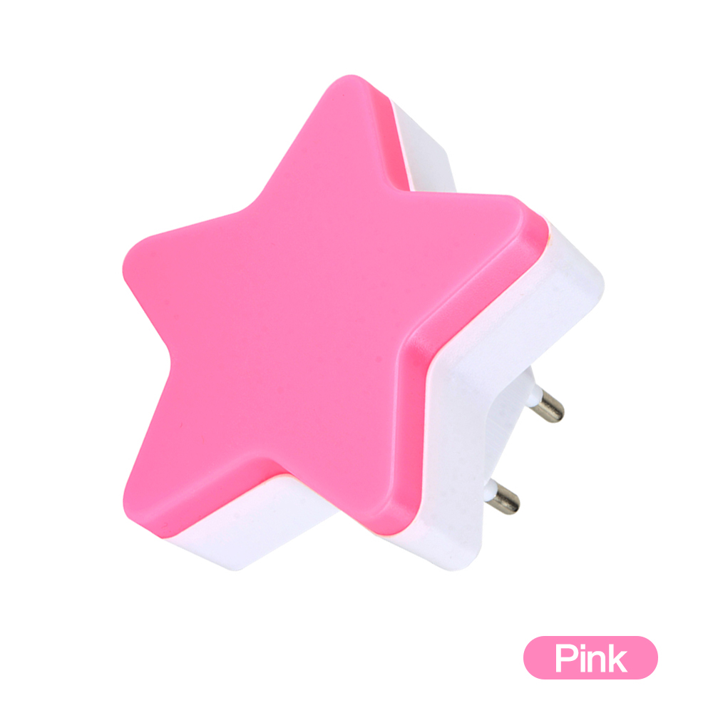 Star Night Light Plug-in Wandlamp Woondecoratie Licht Sensor Socket Lamp Kinderkamer Slapen Bedlampje EU/US Plug: Pink / EU plug
