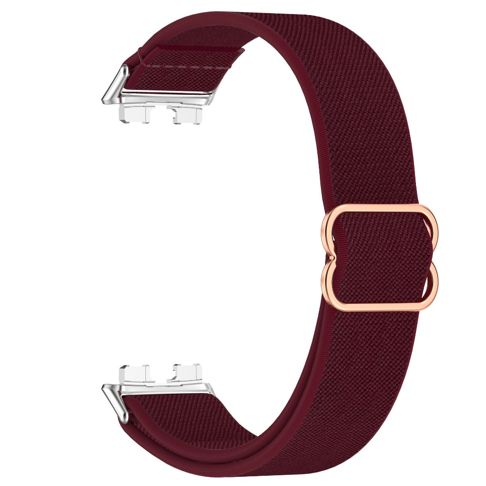 Nylon Loop Strap for Huawei Band 10/9/8 Replacement Bracelet Belt Sports Wristband Correa for Huawei Band 10 9 8 Accessories: Red Black