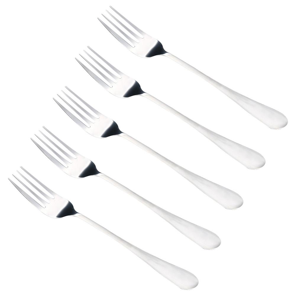 Classy Looking Dinner Forks Stainless Steel Health Rust-resistant Dessert Forks For Home Kitchen Restaurant: 5Pcs