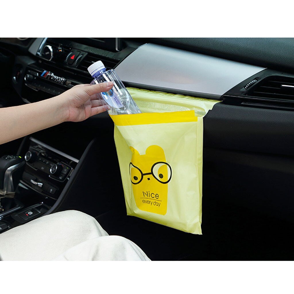 50pcs Car Trash Bag Disposable Self-adhesive Car Biodegradable Trash Rubbish Holder Garbage Storage Vomit Bags Car Trash Bin #Y2