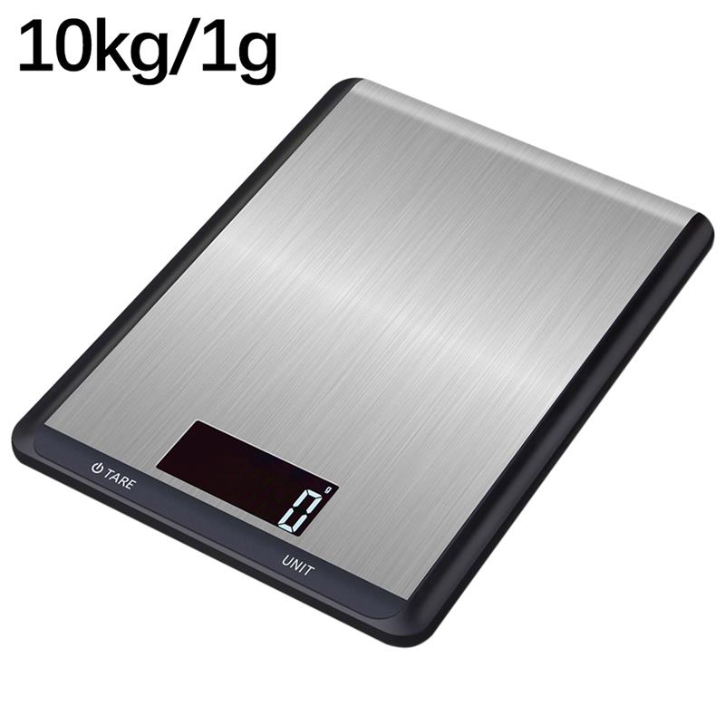 Digital Kitchen Food Scale Electronic Balance Stainless Steel Multifunction Measuring Weight Tool LCD Electronic Gram Scale: 1g-10kg