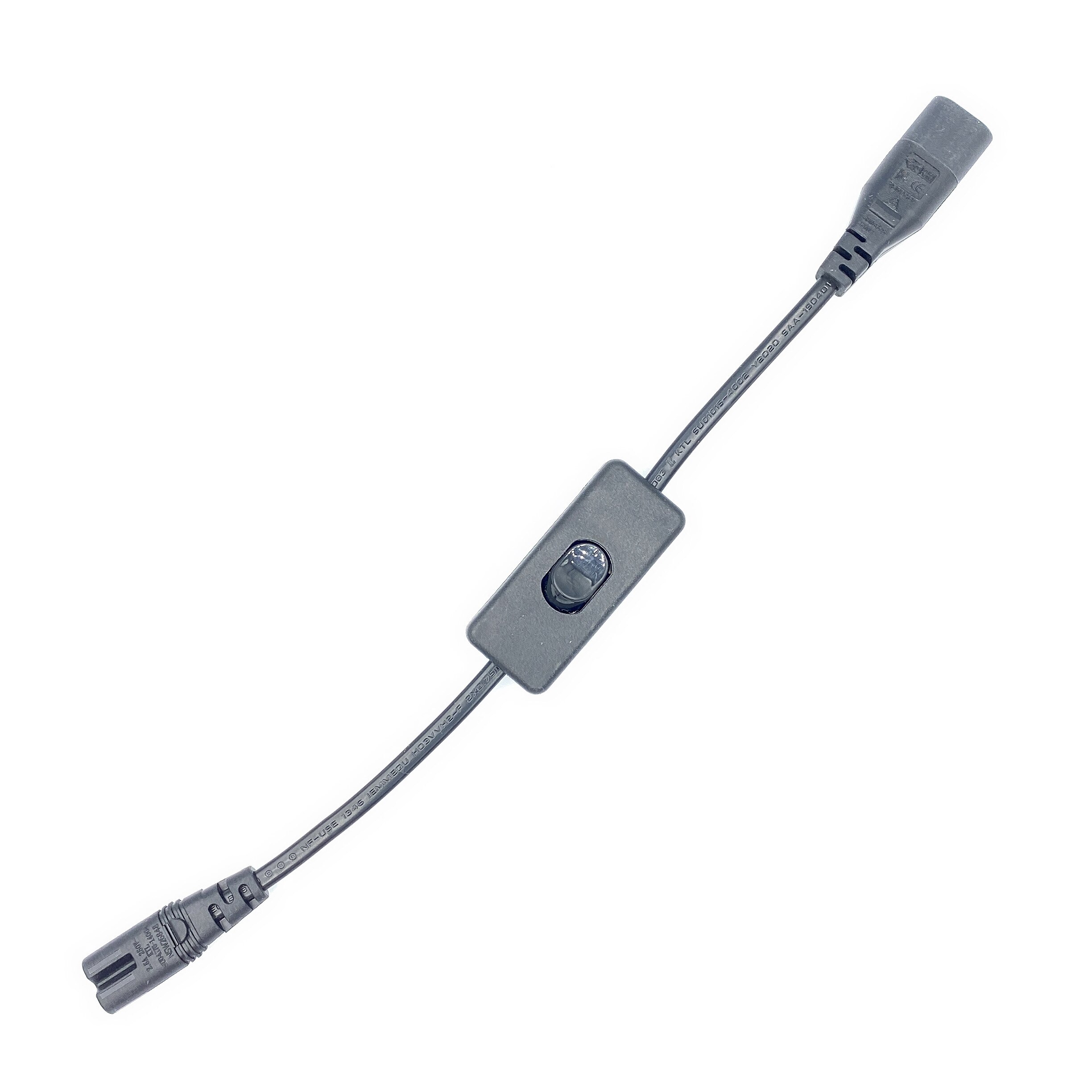 "8" Figure C7 Power Cable with Switch,IEC 320 C8 to C7 Extension Cord with On/Off ,C7 Power Lead cables switch Short Wires.