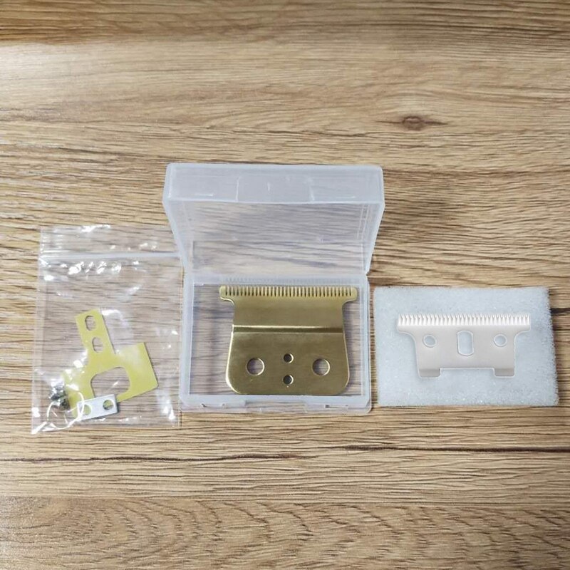 Złote ostrze T dla Andis T Outliner, dla Andis Gtx zapasowe ostrze (białe ostrze T + ostrze ze stali Glod)