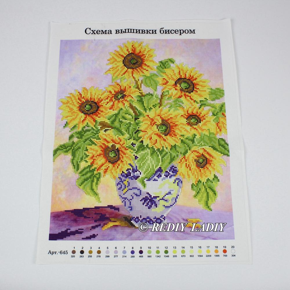 Kit Ricamo Girasoli - Tela Stampata 40x40cm Per Cuscini, Decorazione Casa, Ideale Per Principianti - Foto 7