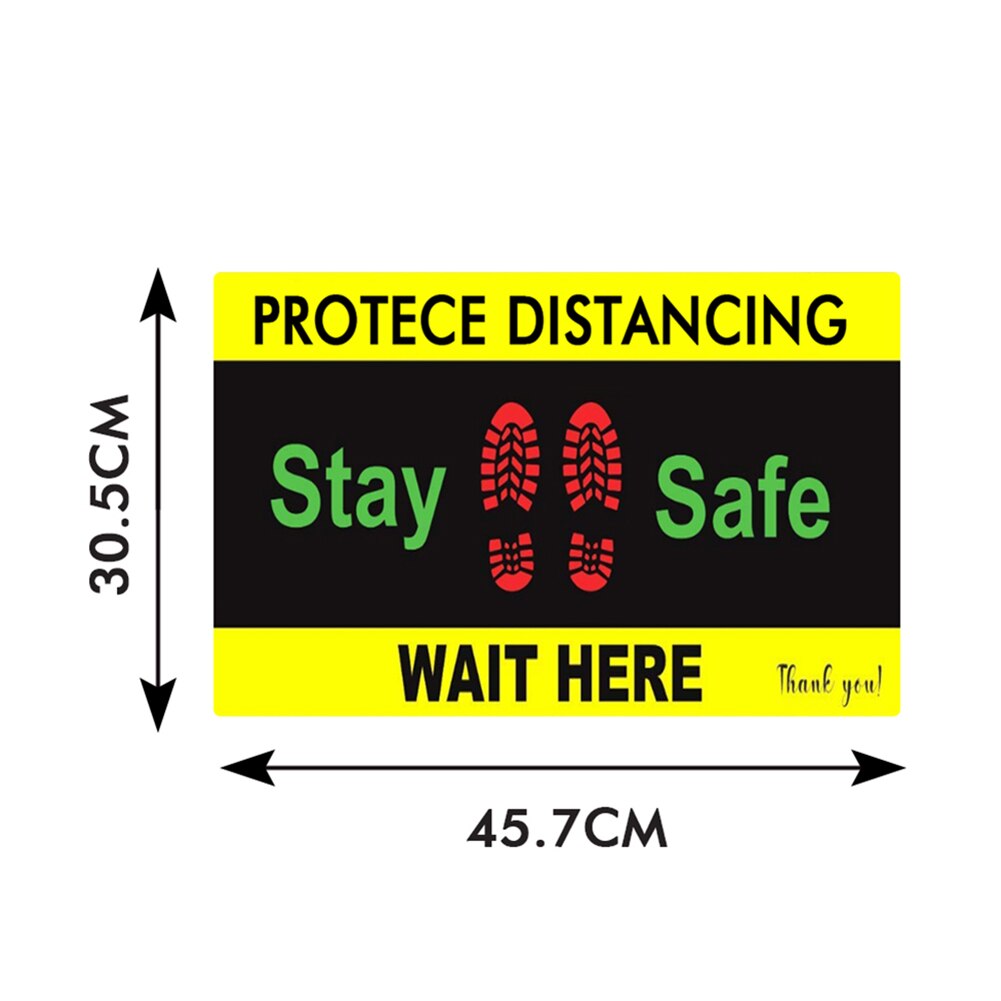 Social Distancing Ground Sticker Indoor Outdoor Floor Sticker Safety Floor Decal Sign for Crowd Control Guidance: Gold