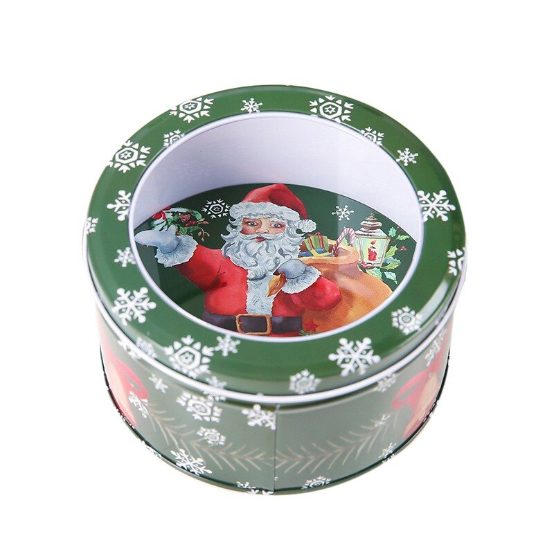 Portable Christmas Box Theme Tin Case Decorative Candy Box Storage Container: 55D