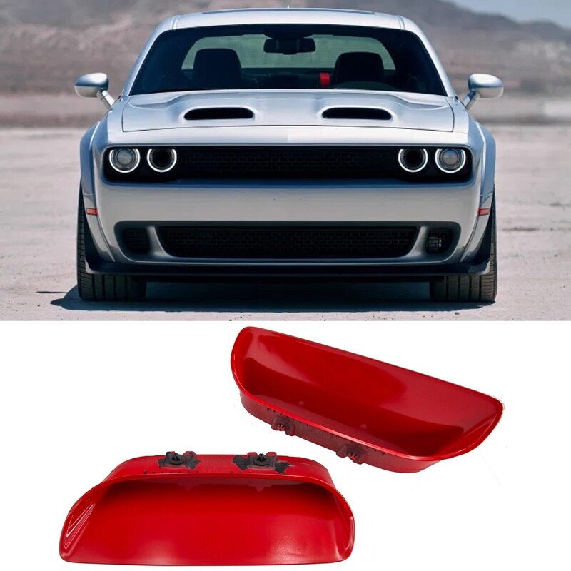 Conjunto de biseles de capó para Dodge Challenger Redeye, hecho a mano, izquierda y derecha, 68378080AD, 68378081AD, Rojo