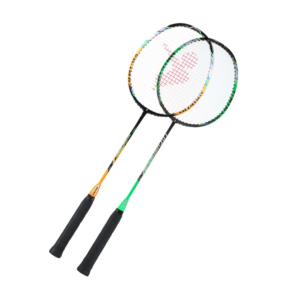 2 spiller badminton bat udskiftningssæt ultra let kulfiber badmintonketsjer med taske badmintonketcher badmintonbold