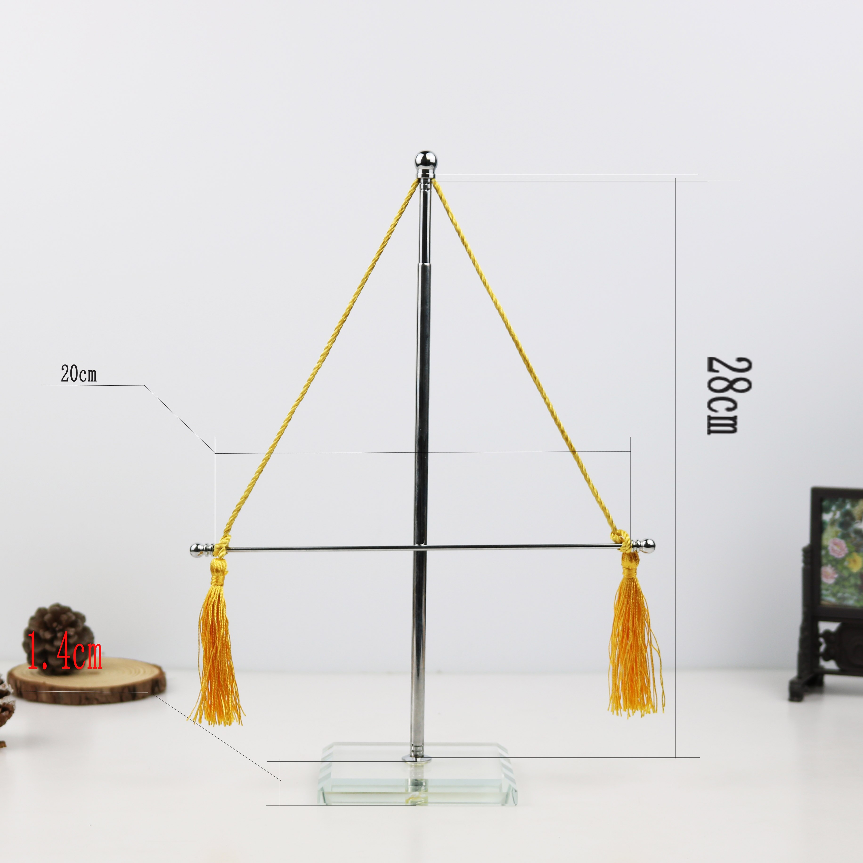 Standard Single Pole Stainless Steel Desk Telescopic Flagpole 28.5-50cm