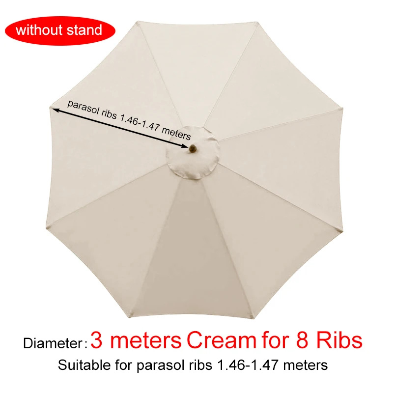 Parasol étanche anti-UV, gril de subdivision sans support, jardin extérieur, couverture de parapluie, parasol, 2/2 m, 7 m, 3m: Clair