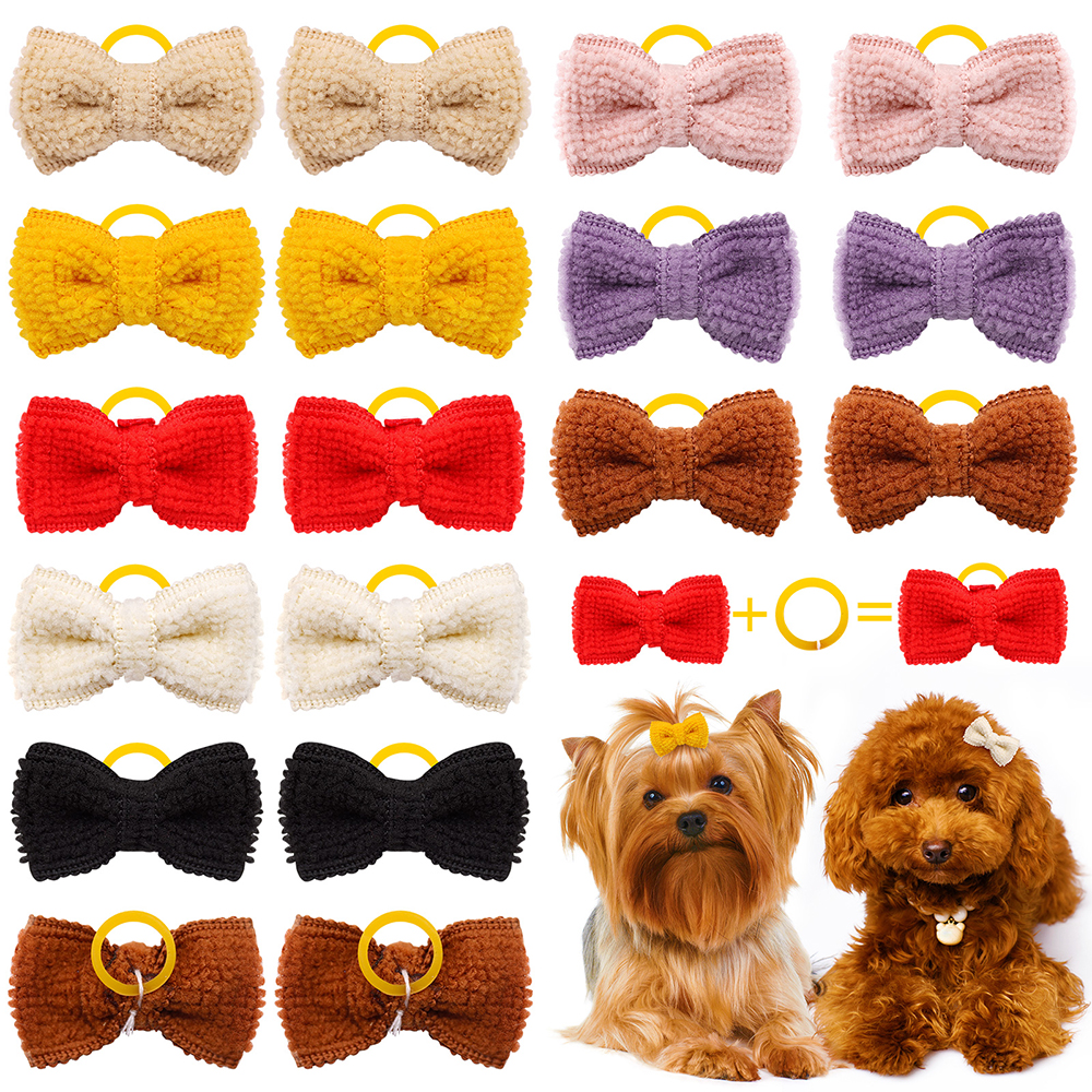 10/20/30pcs Hond Haar Strik Grooming Handgemaakte Puppy Haarelastiekjes Elastiekjes Hond Haar boog voor Kleine Hond Kat Haarbenodigdheden