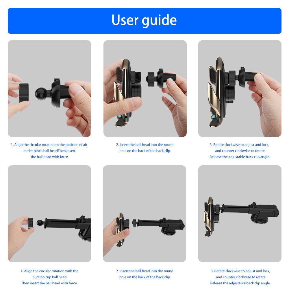 KSTUCNE 15W Qi Auto Drahtlose Ladegerät Für iPhone 12 11 XS Samsung Xiaomi OnePlus Induktion Schnelle Drahtlose Lade Auto telefon Halter