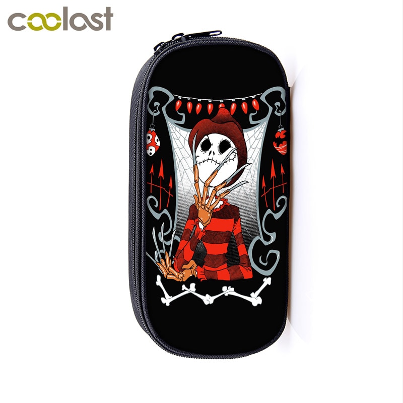 Voodoo dukke / hodeskalle kosmetikkvesker blyantboksveske kvinner sminkeveske jenter skoleveske blyantholder oppbevaringsvesker halloween