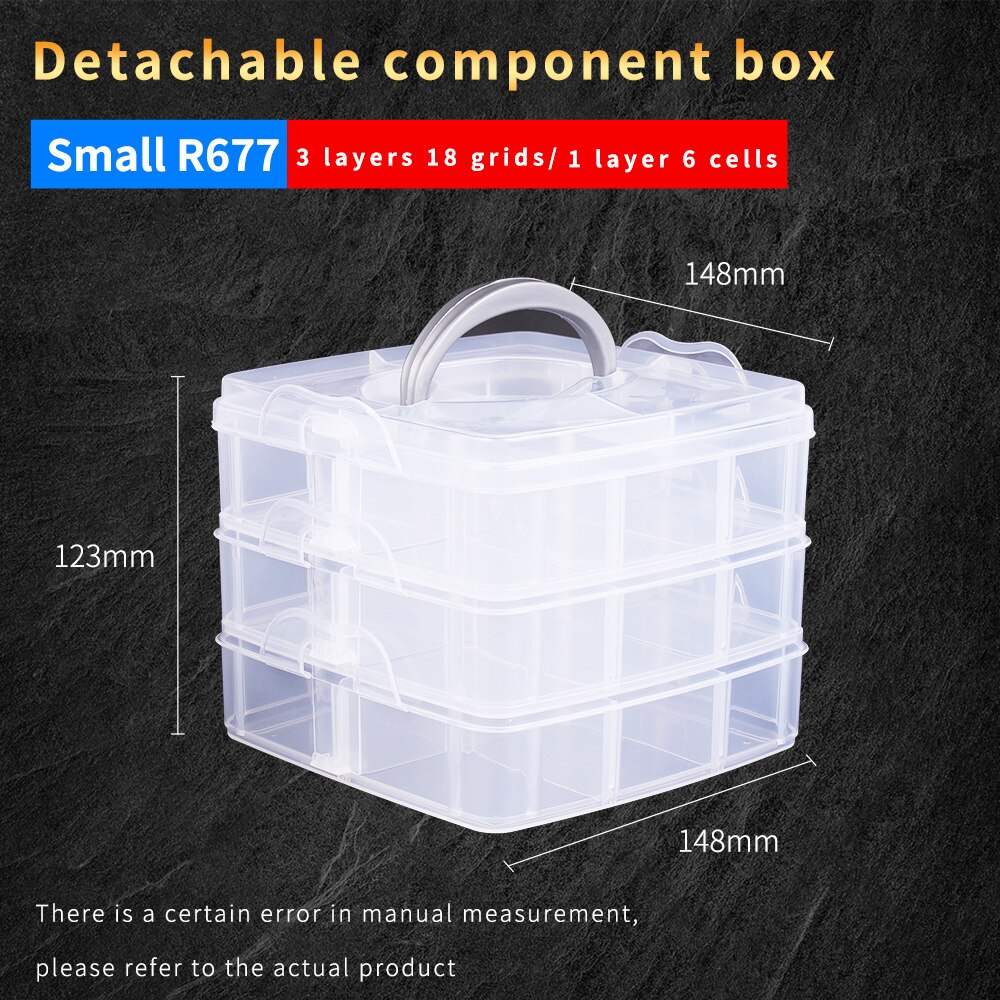 LUXIANZI 3 Layer Adjustable Storage Box With Locking HandleMetal Parts Screwdriver Hardware Multi-function Tool Box Plastic Case: LXZ920201