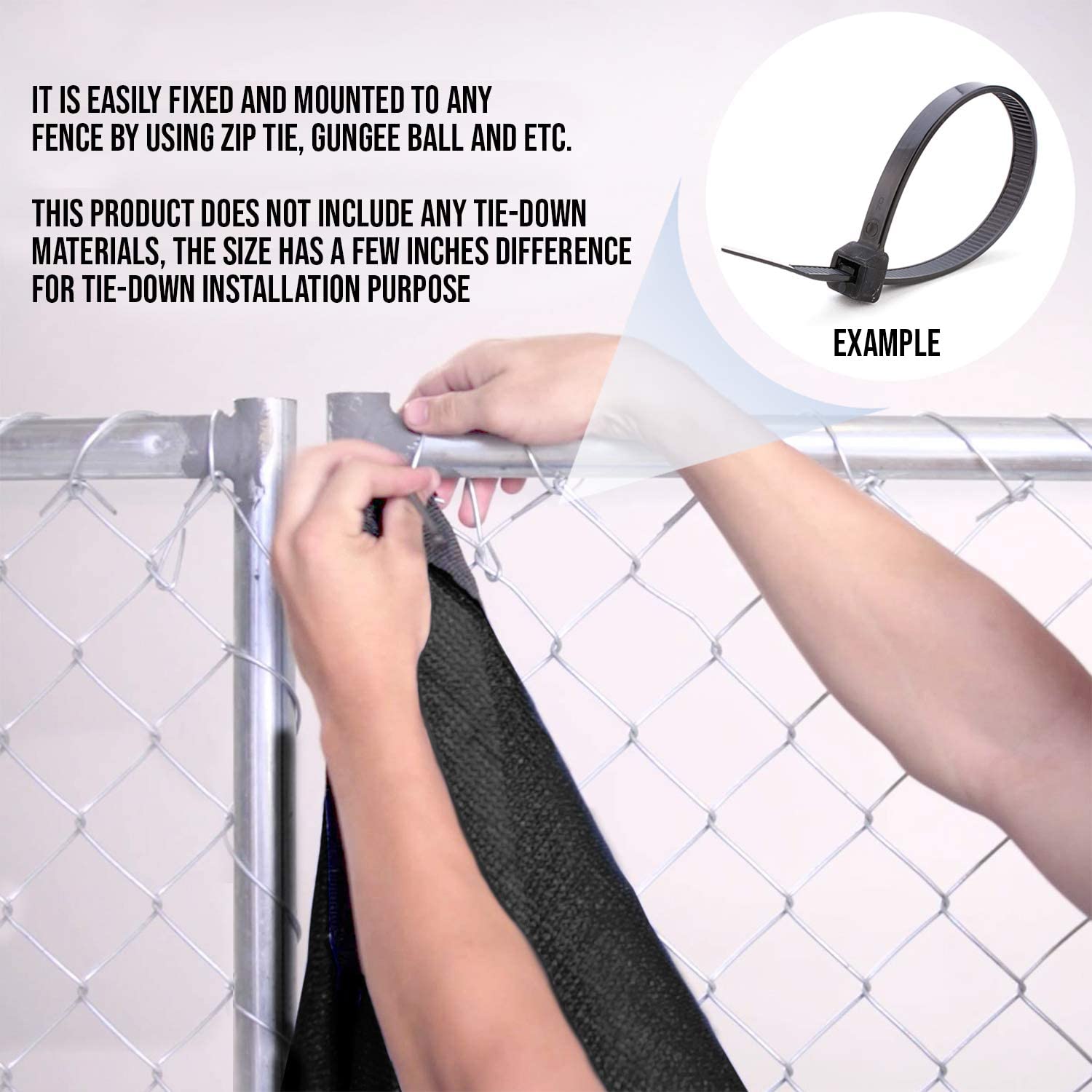 4' x 50' Brown Fence Privacy Screen, Commercial Outdoor Backyard Shade Windscreen Mesh Fabric 90% Blockage 150GSM