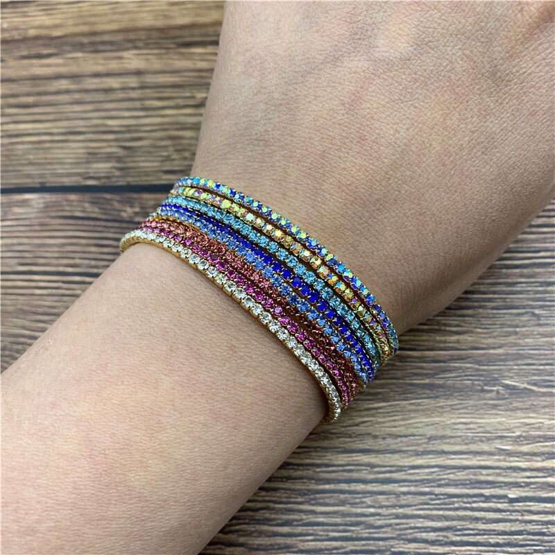 1 Pcs Rhinestone Bracelets Dainty Stacked Bracelets Elastic Bracelets for Women Bracelets