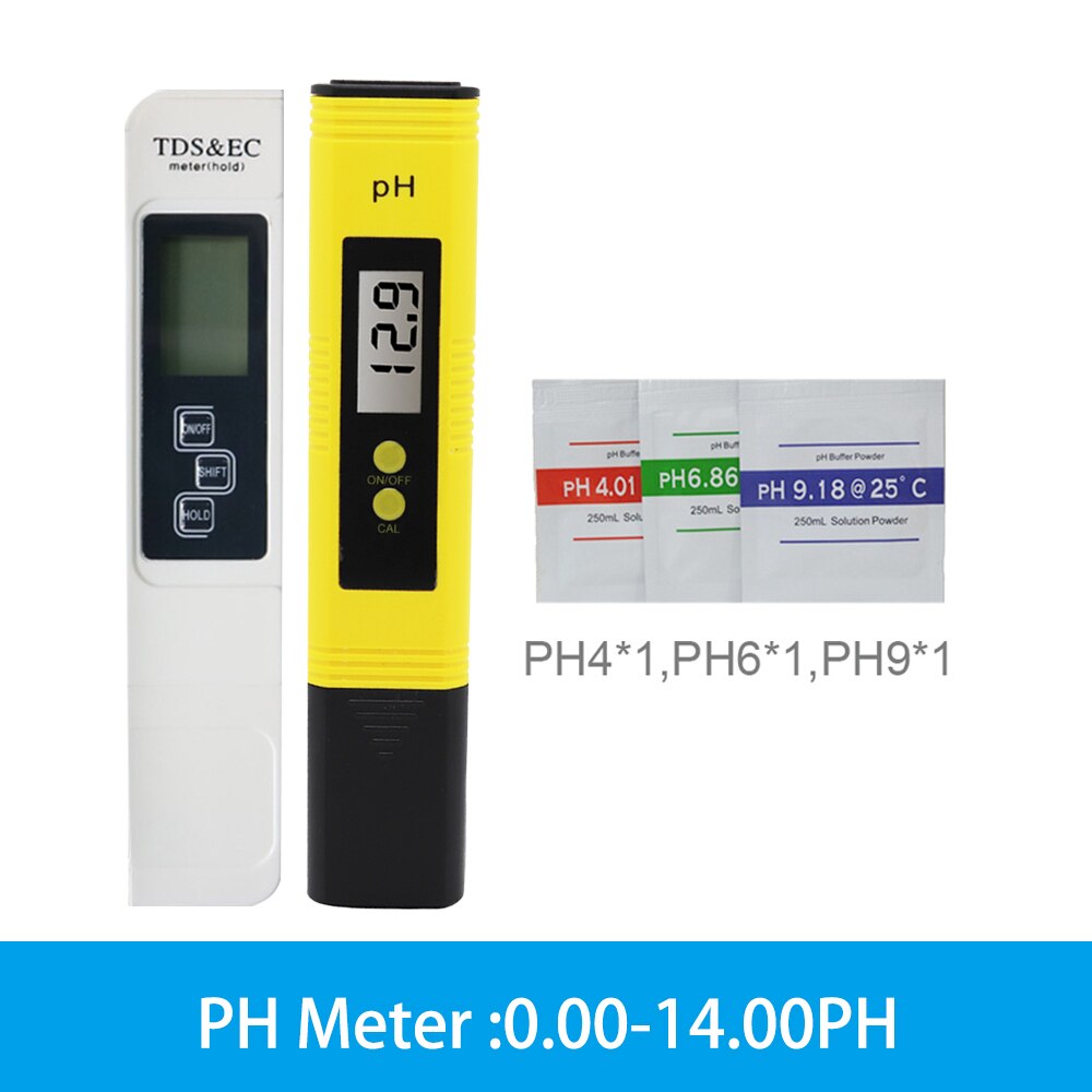 LCD Digital EC TDS PH Meter Tester Temperature Pen Water Tester Hydroponic for Aquarium Pool Swimming PH Measure Device: Set A