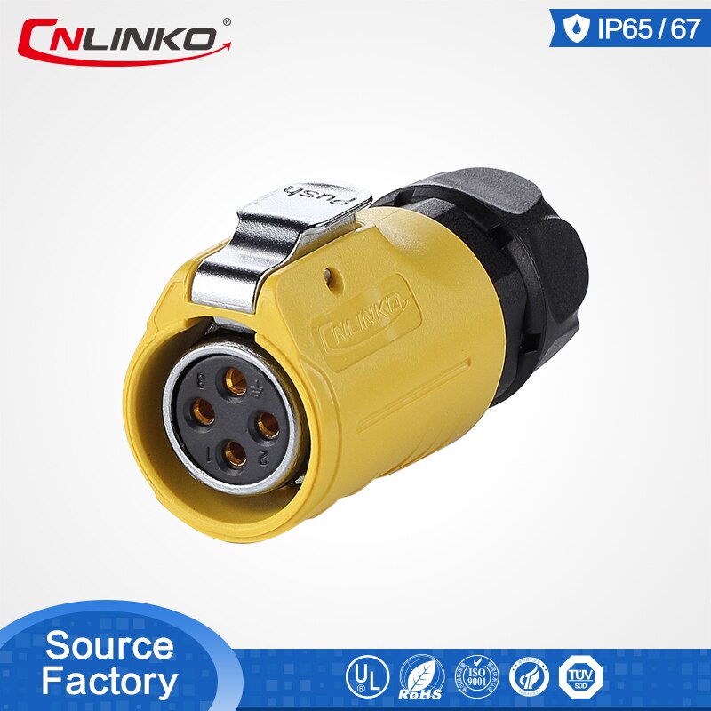 CNLINKO LP serie M20 2 pin ronde industriële stekker en stopcontact IP67 waterdichte zonne-energie connector voor verlichting systeem