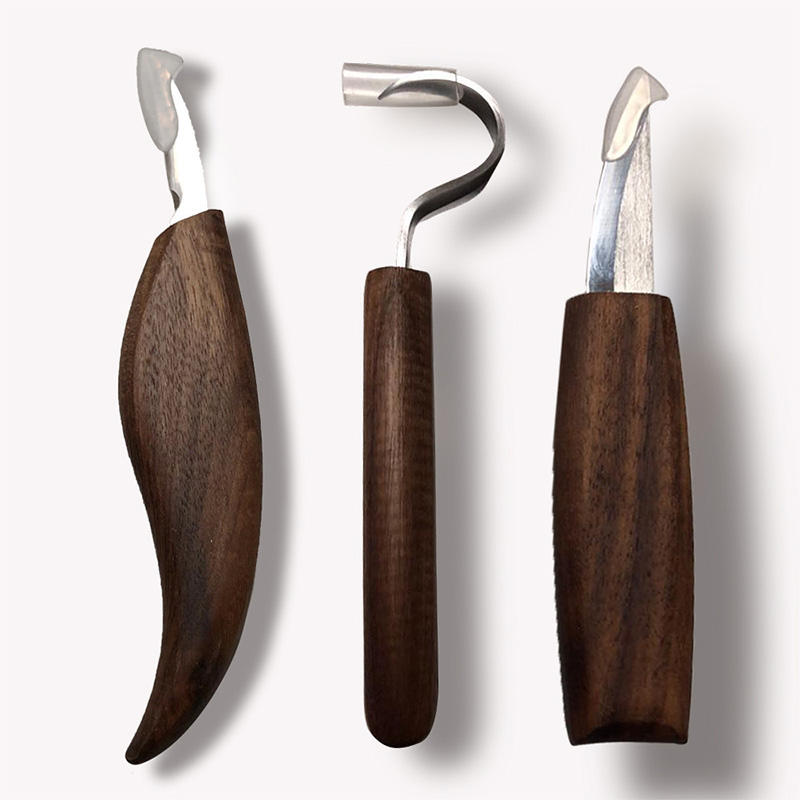 9 Pcs Chisel Woodworking Cutter Hand Tool Set Wood Carving Knife DIY Peeling Woodcarving Spoon Carving Cutter Lethercraft Tool