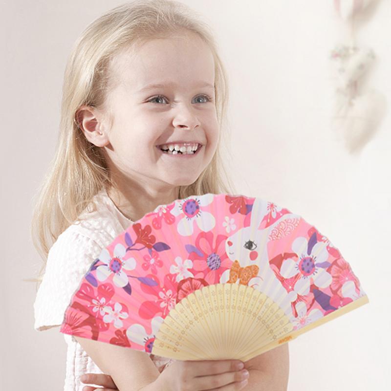 Kinderen Opvouwbare Cool Fan Cartoon Dier Draagbare Cool Papier Decoratieve Fans Voor Meisjes Jongens