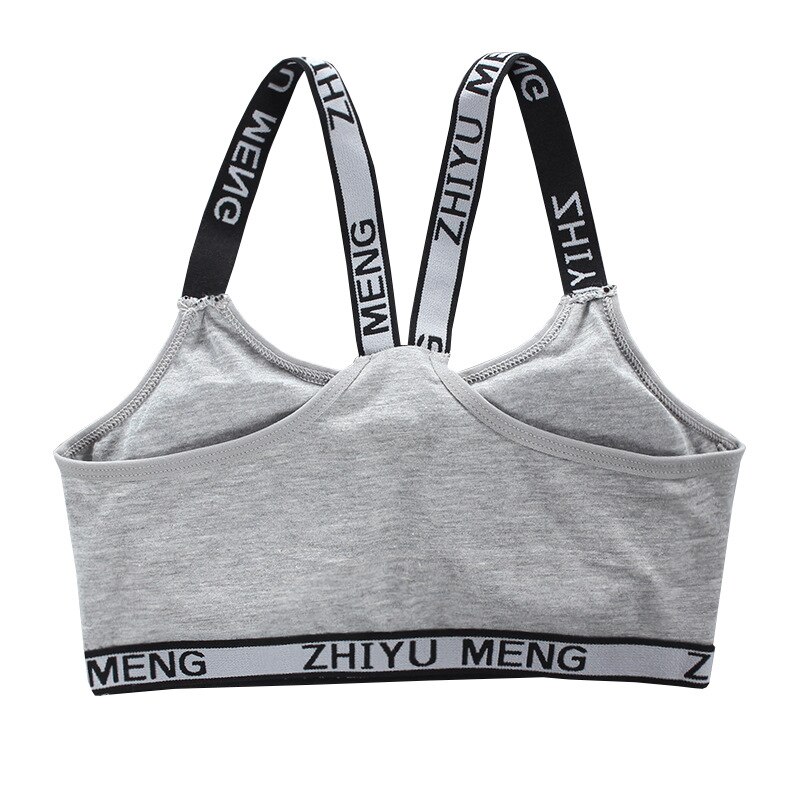 4Sets/lot Teen Girls Underwear Soft Padded Cotton Letter Print Bra Set for Young Girls for Yoga Sports 8-14years