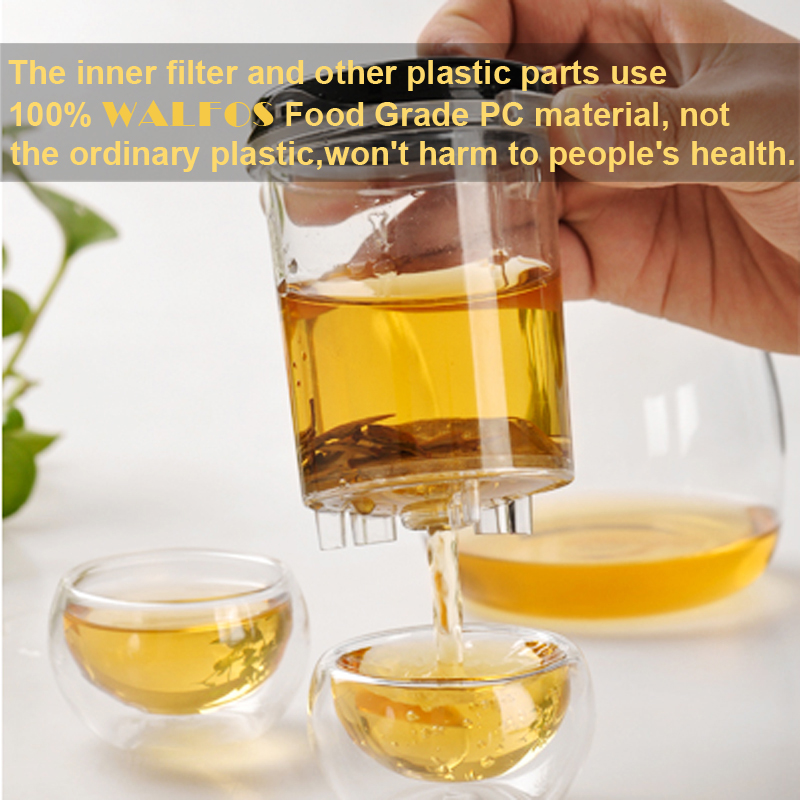 WALFOS Heat Resistant Glass Teapot Chinese kung fu Tea Set Puer Kettle Coffee Glass Maker Convenient Office Tea Pot