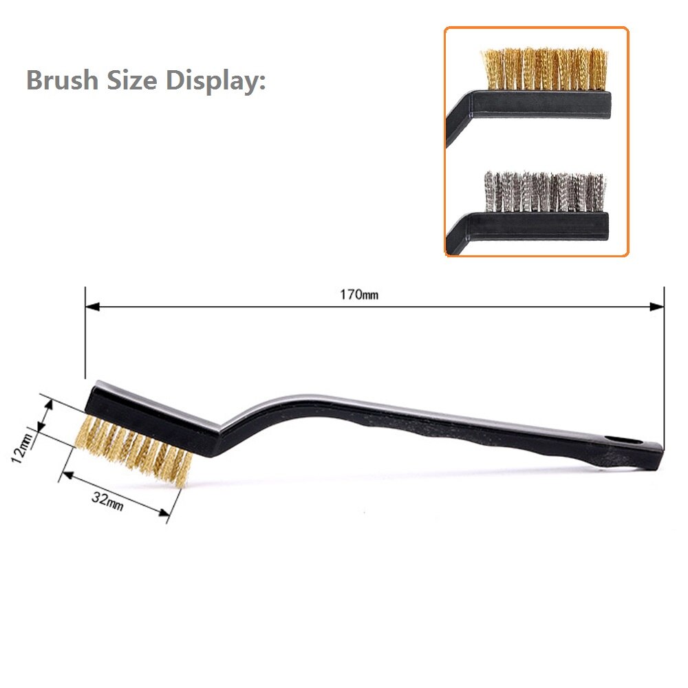 Cleaning Brush Set Stainless Steel Brass Wire Brushes for Houseold Car Metal Rust Remover Cleaning Tools Nylon Toothbrush Kit