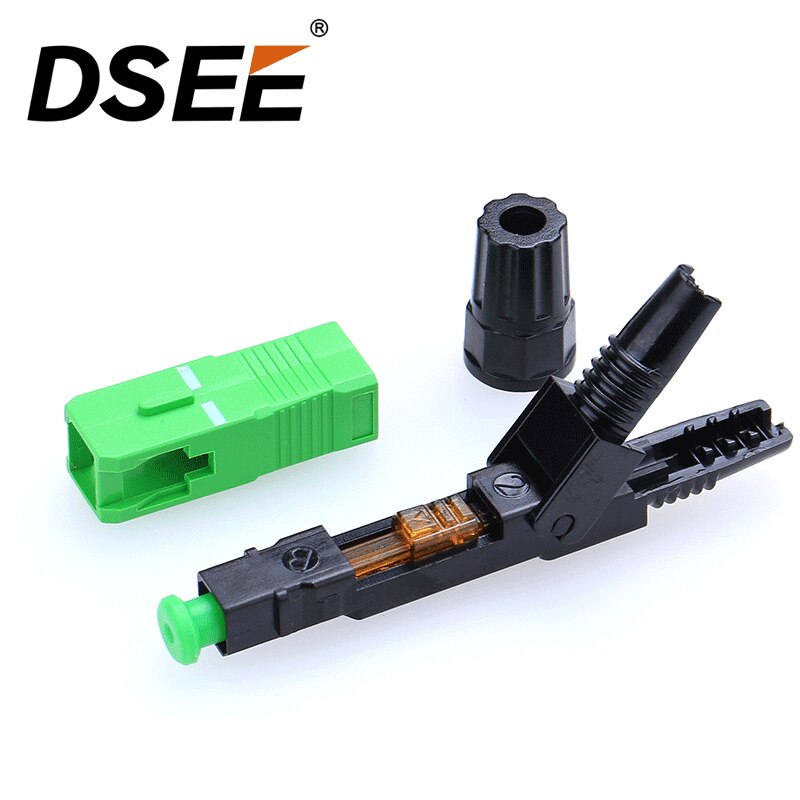 100pcs FTTH SC APC Single Mode Fiber Optic SC APC Quick Connector SC APC FTTH Fiber Optic Fast Connector