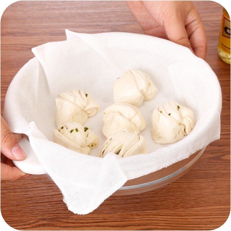 Vaporera de hilo de algodón para cocina, tela antiadherente para masa hervida al vapor, gasa transpirable para moños rellenos de comida, estera al vapor, 6 uds.