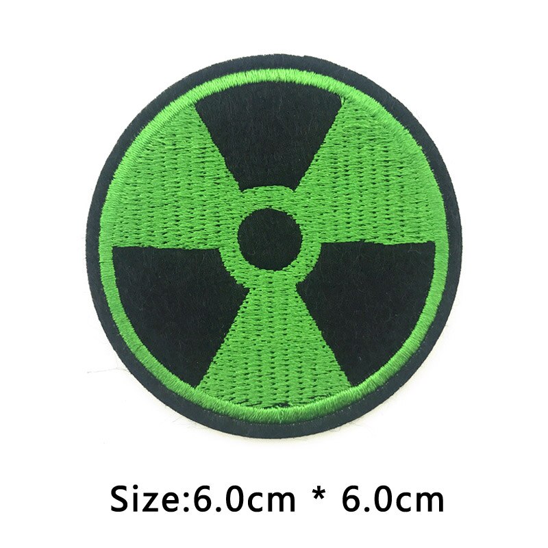 Yellow Nuclear Radiation Danger patch Iron On Embroidered Clothes Patches For Clothing DIY Badges Stickers Garment: 2