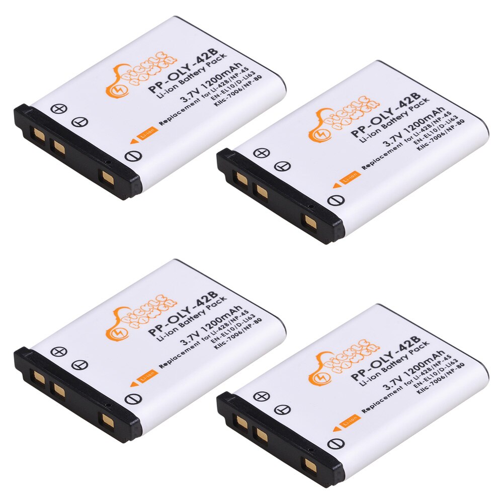 NP-45 Li-40B Li-42B EN-EL10 D-Li63 Li108 NP-80 KLIC-7006 Battery and Charger for Nikon Coolpix S4000 S210 S220 S230 S570: 4 battery