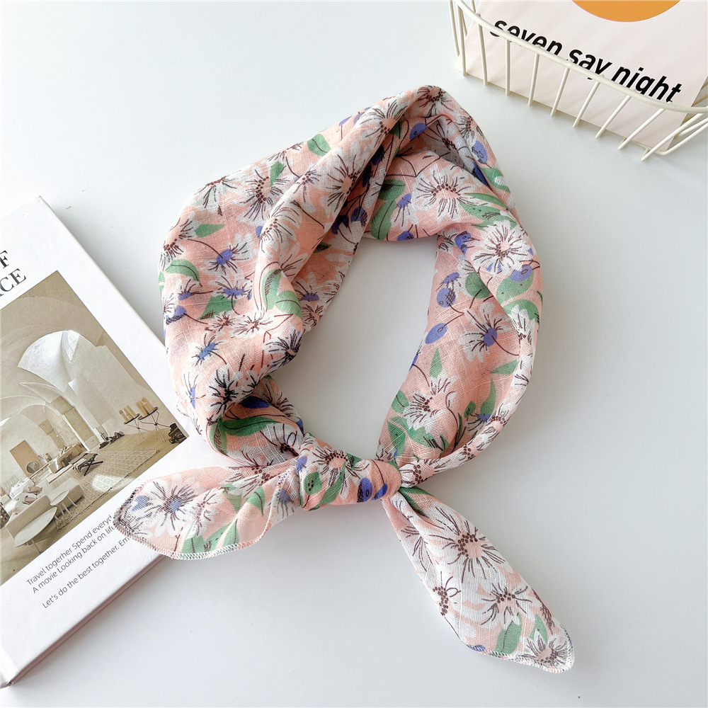 58cm Cotton Beautiful Bandanas Square Scarf Women Girls Headband Accessories Handkerchief Neckerchief Hairscarf Hairscarf