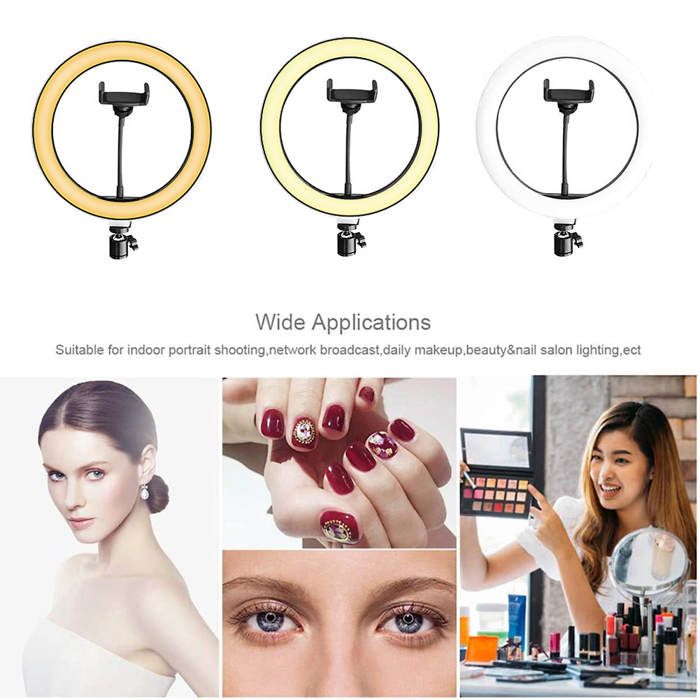 Lamp Photography Dimmable LED Phone Studio USB Ring Fill Lamp Photography Light with Tripod for Makeup