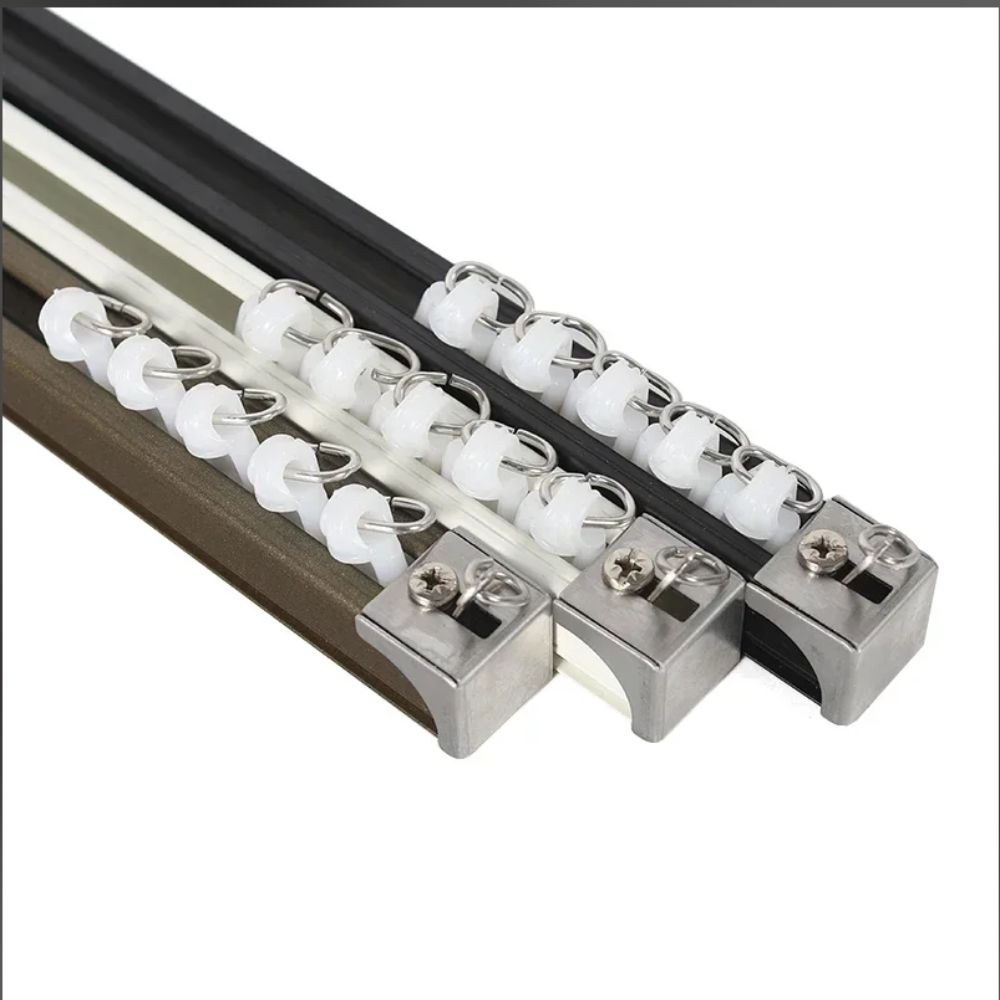 Gordijn Spoor Roller Plafond Katrol Zweefvliegtuigen Stille Haken Gordijnen Metalen Wielen Rail Rollen Monteren Glijdende Katrollen Rails