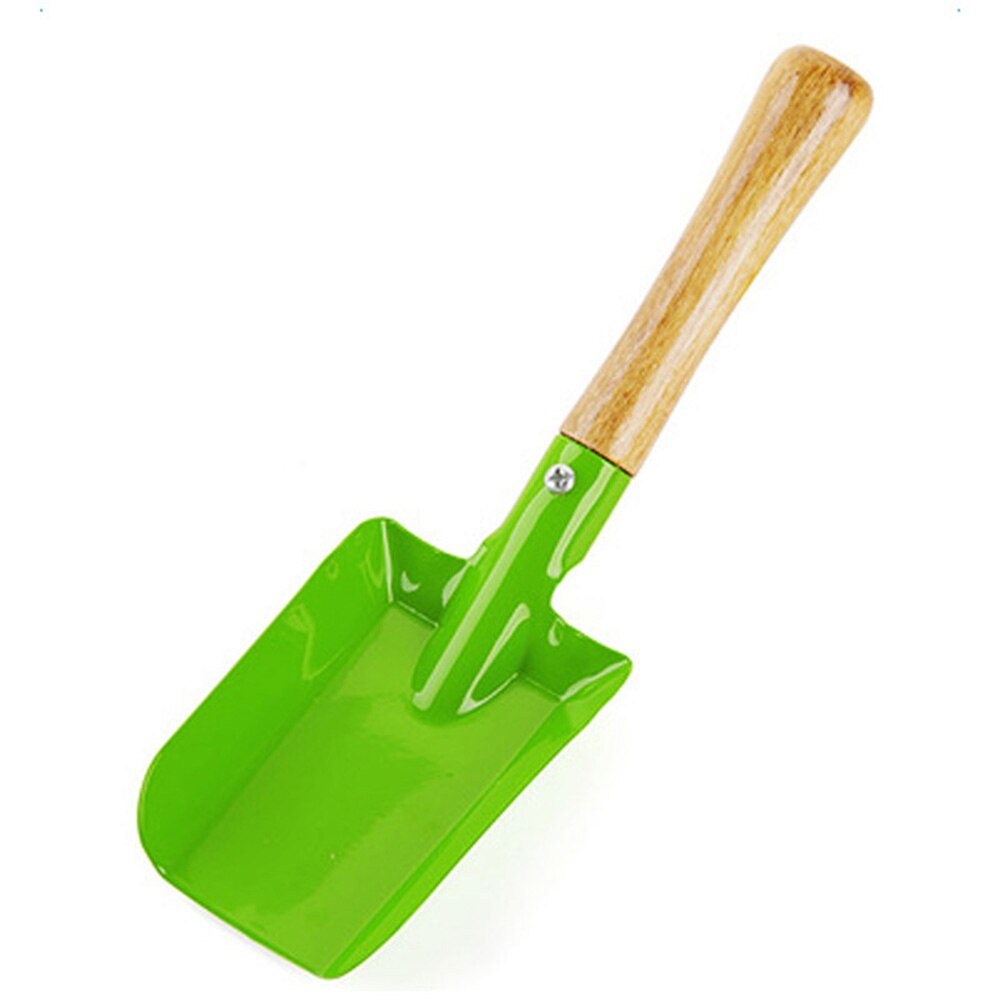 Mini pá de ferro colorida com punho de madeira, 20cm, separação do solo, pá multifuncional para jardim, ferramentas duráveis de jardinagem: Verde