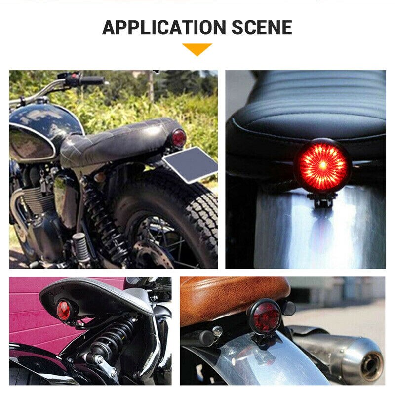 Lampe de Feu Arrière Moto LED 12V 3 fils Rétro Pièces Accessoires Pour Harley Découpeur de Bobber Café
