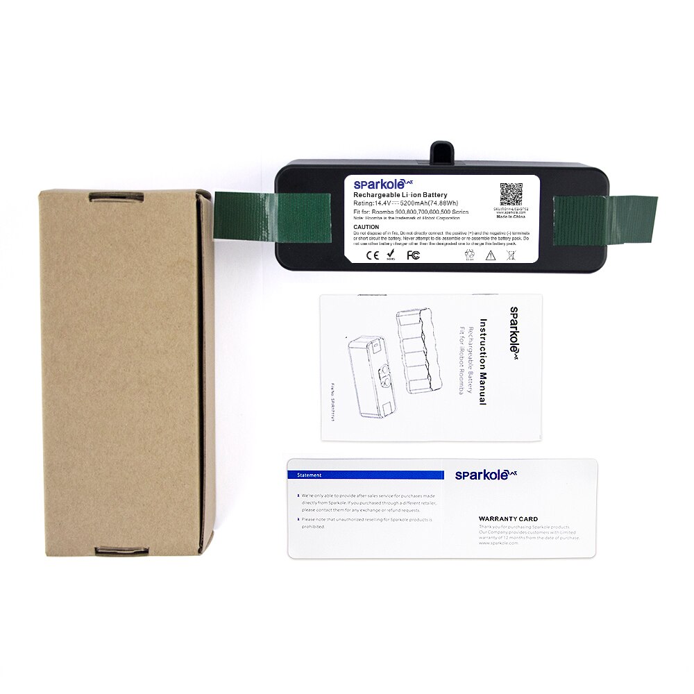 Sparkole 5200mAh 14.4V Li-ion battery for irobot roomba 900 series 980 960 900 895 860 695 690 640 614 800 700 600 500 series