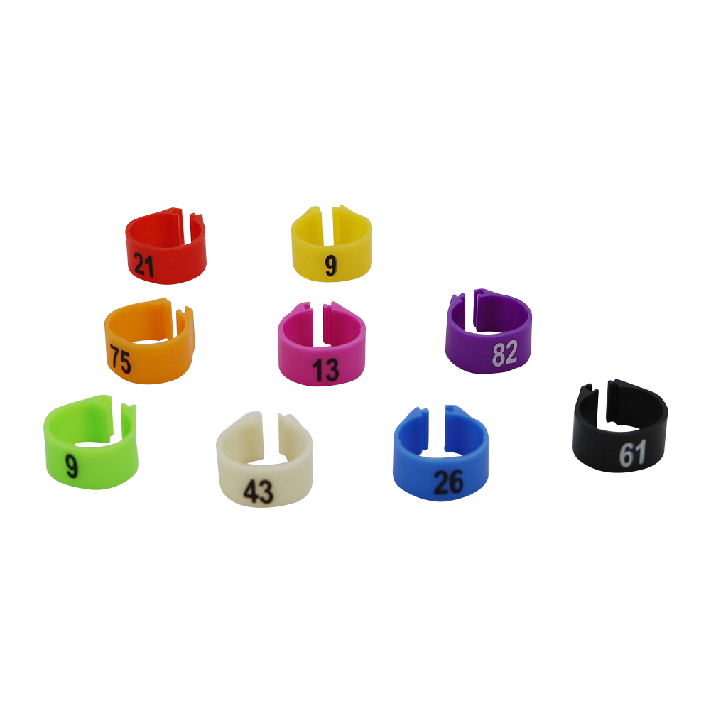 14Mm Vogel Plastic Clip Ringen Duif Gekleurde Voet Ring No.1-100 Voor 10 Kleuren Dier Carrying Levert Duif gekleurde Voet Ring