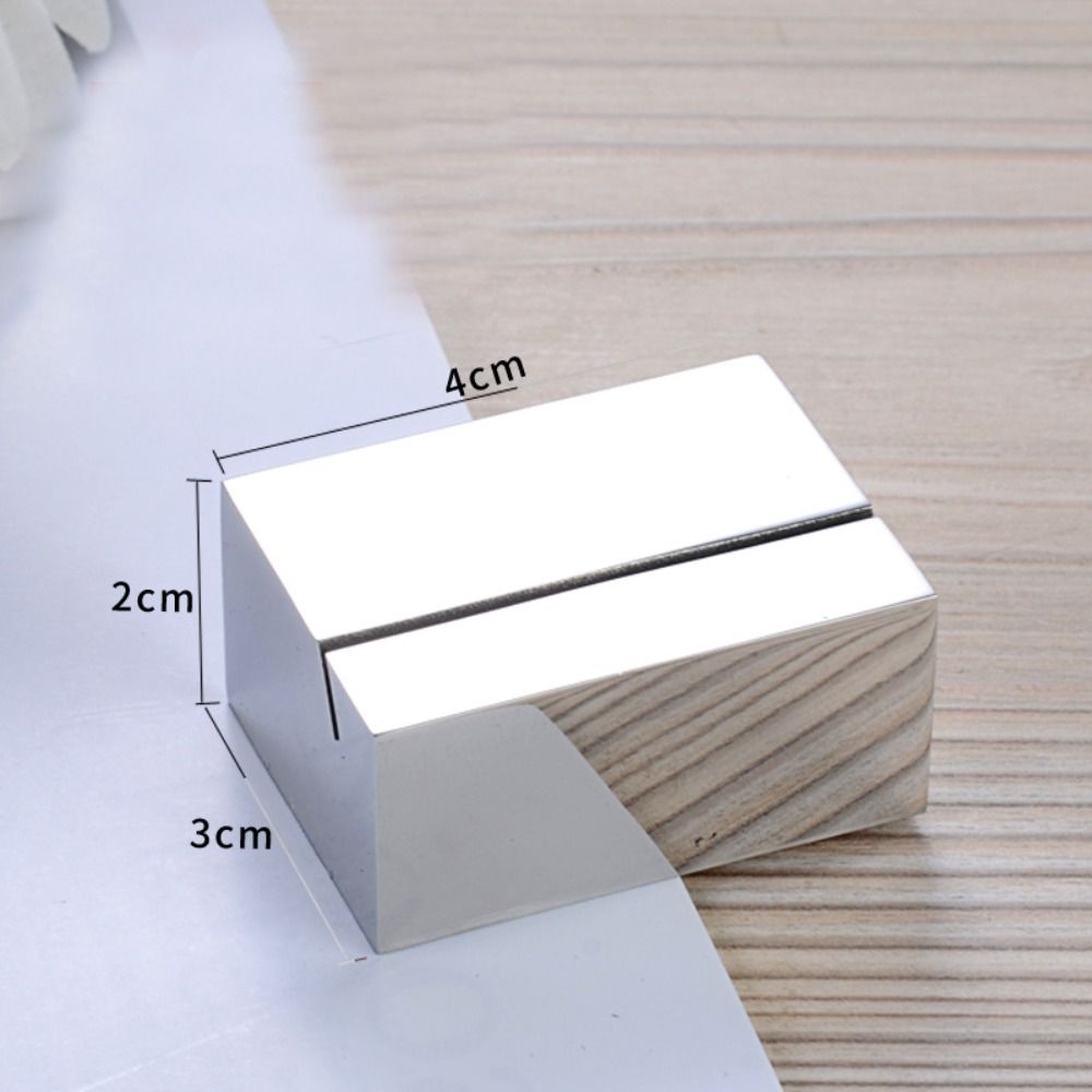 Display Stand Stainless Steel Card Holder Solid Funny Number Sign Holder Label Holder Menu Card: WHITE