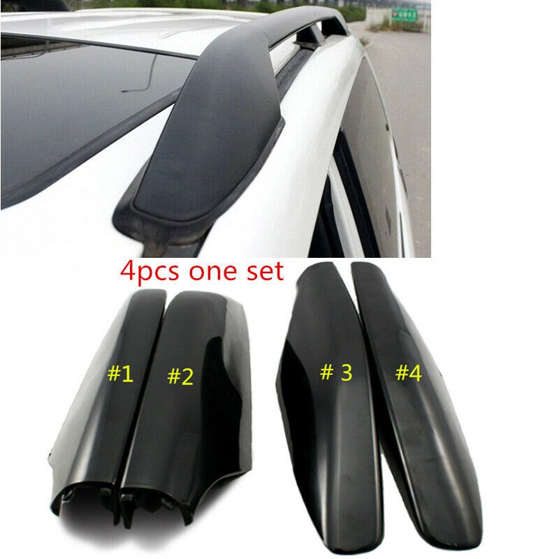 Roof Rack Rail End Cover, 4Pcs Roof Rack Cover Shell Cap Replacement for Toyota Land Cruiser Prado Fj120 2003 - 2007 C